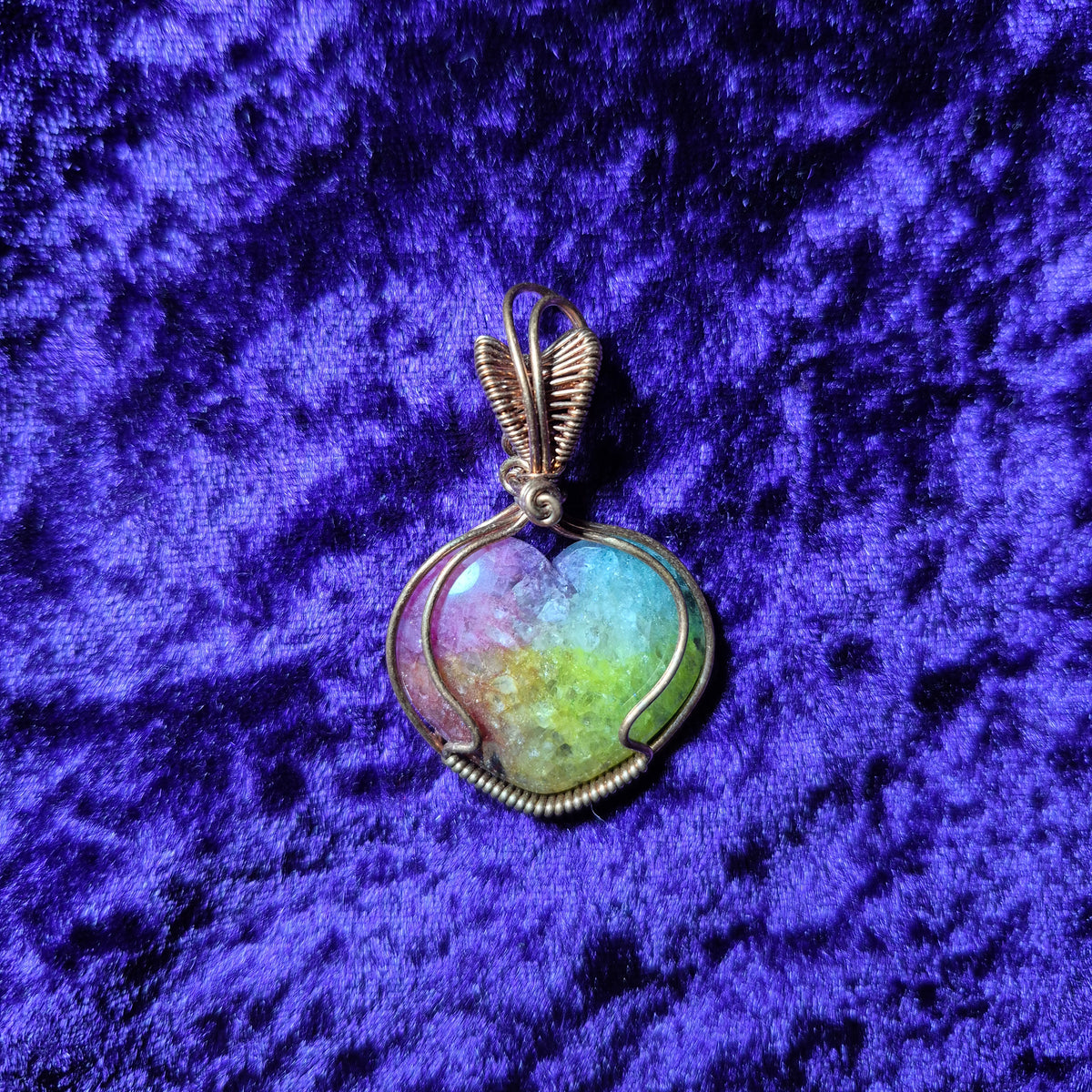 Rainbow Quartz Heart