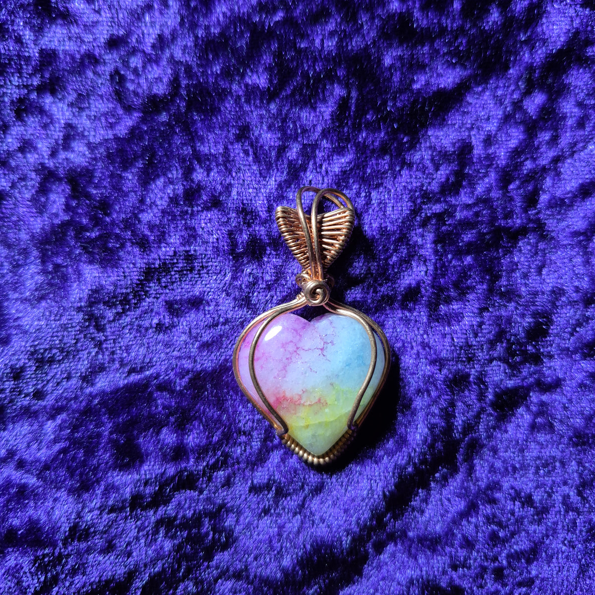 Rainbow Quartz Heart